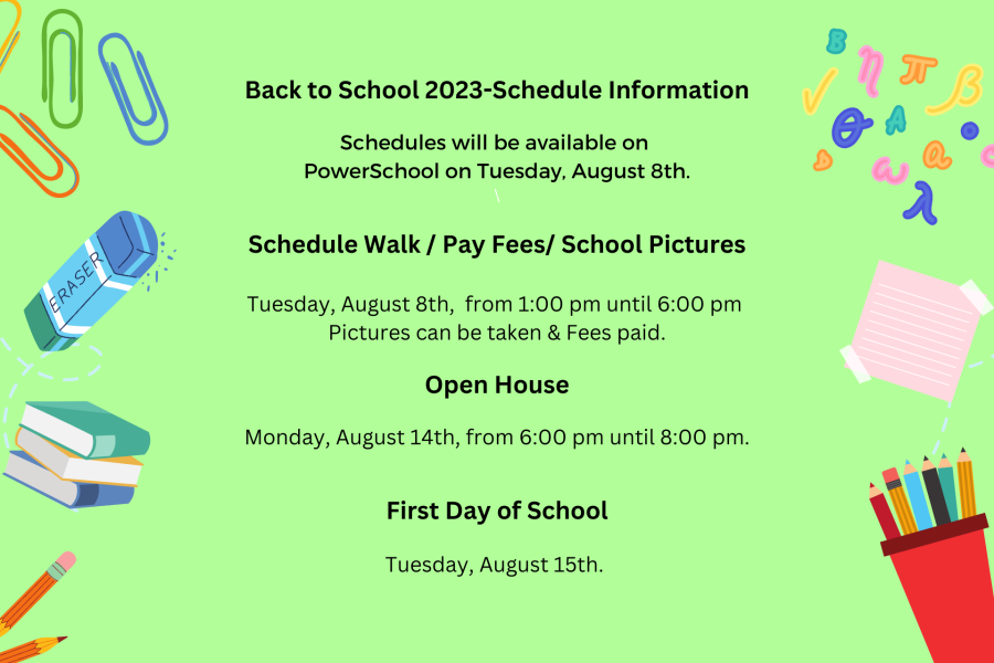 Back to School 23-24 Information poster